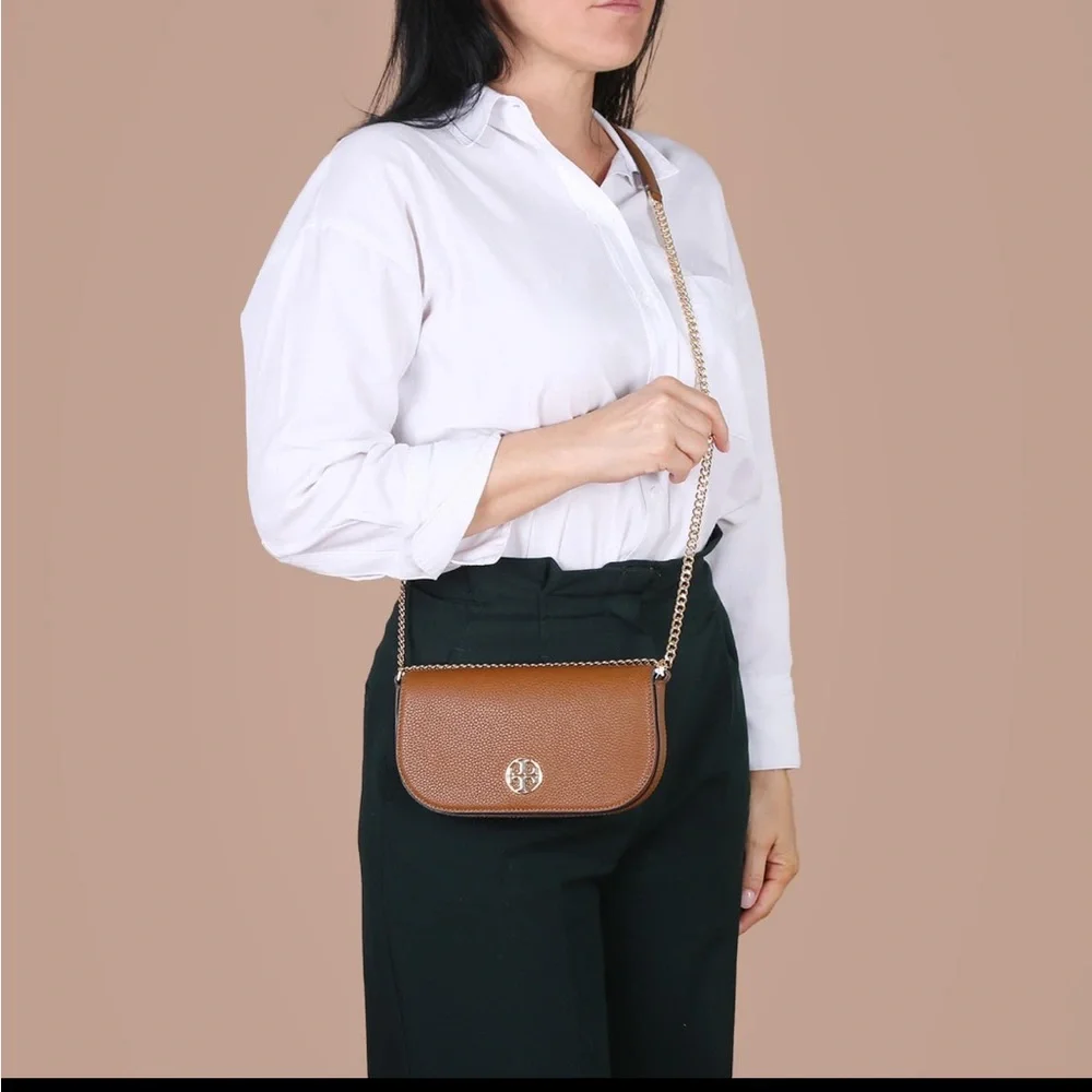 New✨ Tory Burch chelsea pebbled crossbody bag (brown) - Picture 12 of 15